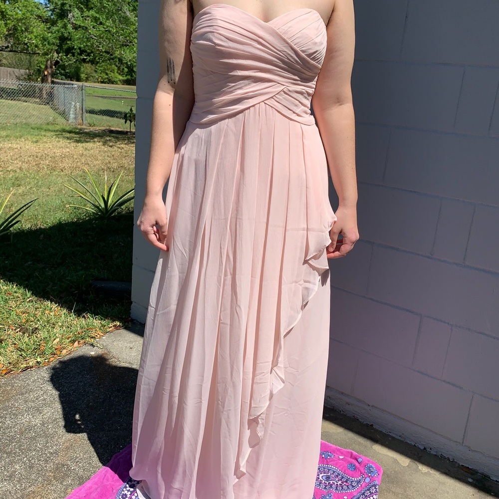 David’s Bridal: STRAPLESS CHIFFON DRESS, W10840
